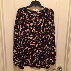Apt 9 Sheer Top Black/Pink/White Size 3X